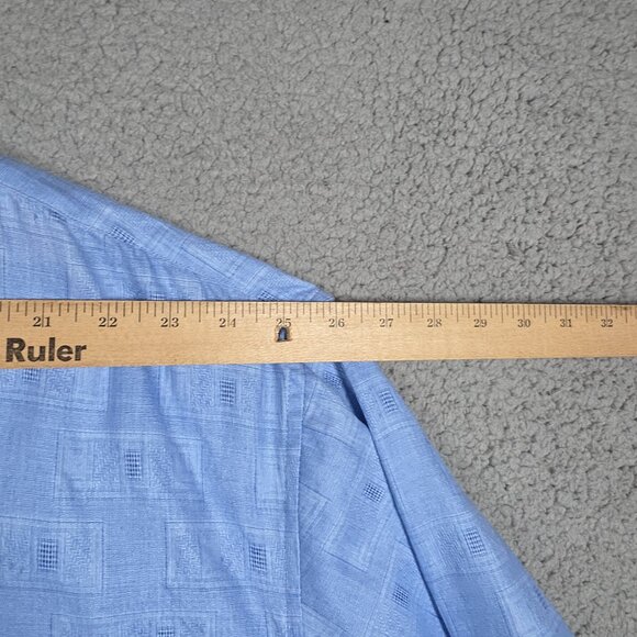 Lavane Camp Shirt Mens Size 4X Light BLue Geometric Regular Fit Open Collar NWT - Picture 7 of 10